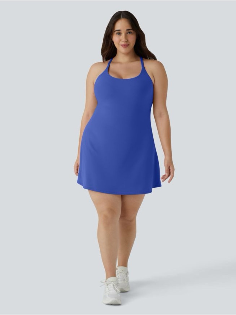 HALARA everyday softlyZero plush backless 2 in 1 Flare Workout Plus Size Dress